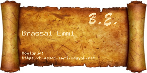 Brassai Emmi névjegykártya